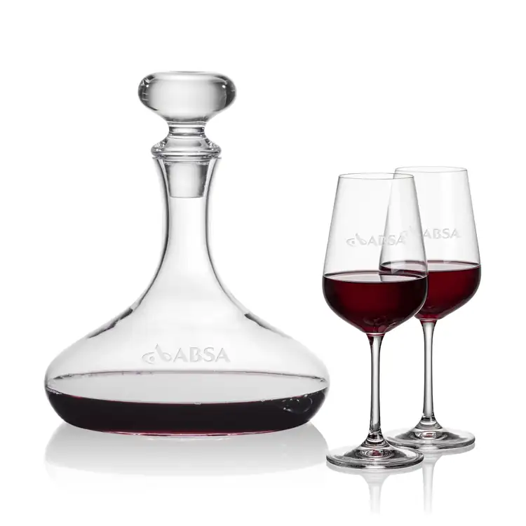 Stratford Wine Decanter 32 oz and 2 Laurent Wine Glasses