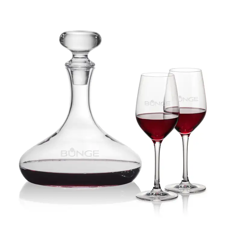Stratford Wine Decanter 32 oz and 2 Lethbridge Wine Glasses