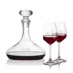 Stratford Wine Decanter 32 oz and 2 Oldham Wine Glasses