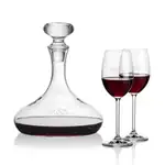 Stratford Wine Decanter 32 oz and 2 Woodbridge Wine Glasses