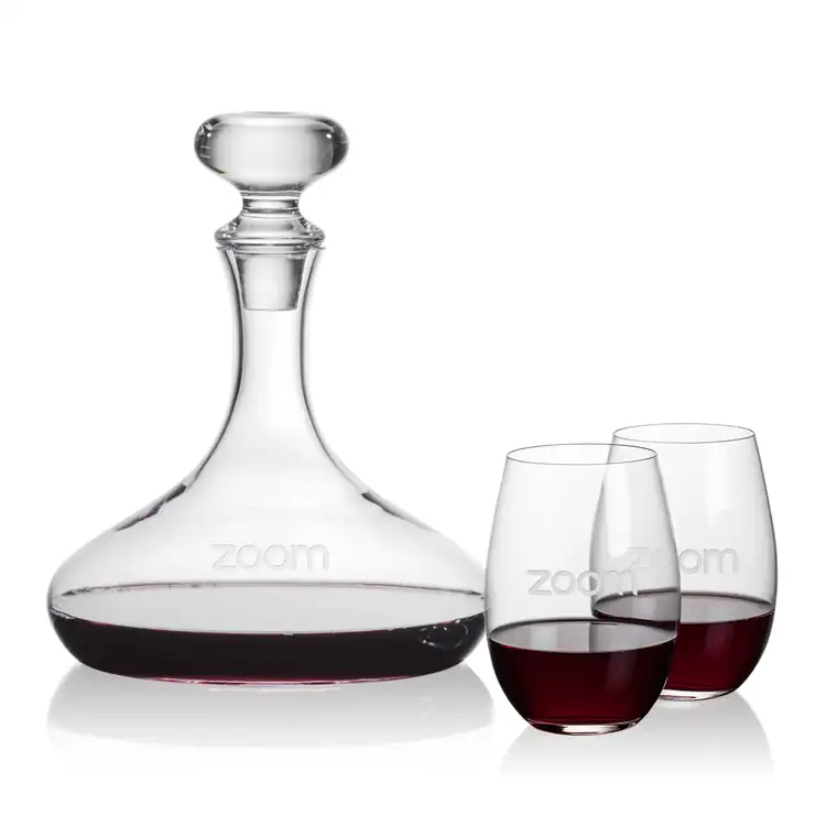 Ensemble carafe à vin Stratford 32 oz et 2 verres à vin sans pied Laurent