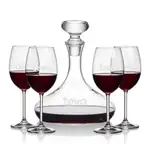 Stratford Wine Decanter 32 oz and 4 Blyth Wine Glasses