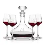 Stratford Wine Decanter 32 oz and 4 Bretton Wine Glasses