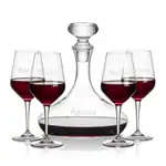 Stratford Wine Decanter 32 oz and 4 Germain Wine Glasses
