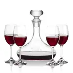 Stratford Wine Decanter 32 oz and 4 Naples Wine Glasses