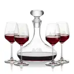 Stratford Wine Decanter 32 oz and 4 Oldham Wine Glasses