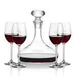 Stratford Wine Decanter 32 oz and 4 Woodbridge Wine Glasses