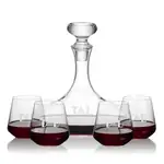 Stratford Wine Decanter 32 oz and 4 Cannes Stemless Wine Glasses
