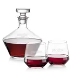 Ensemble carafe à vin Tucson 54 oz et 2 verres à vin sans pied
