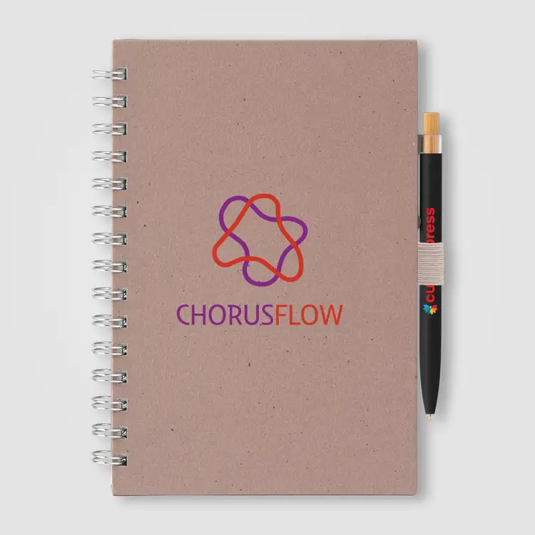 Terra Recycled Milk Carton Hard Cover Spiral A5 Notebook & Reborn Pen Set #4
