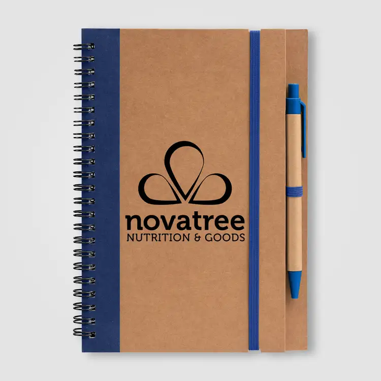 Kraft Hard Cover Spiral Notebook with Pen #8