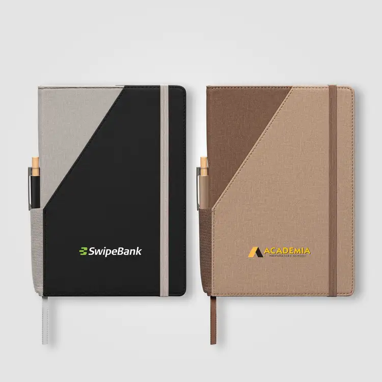 Xanadu Recycled PU Two-Tone Refillable Pen Set Notebook - A5