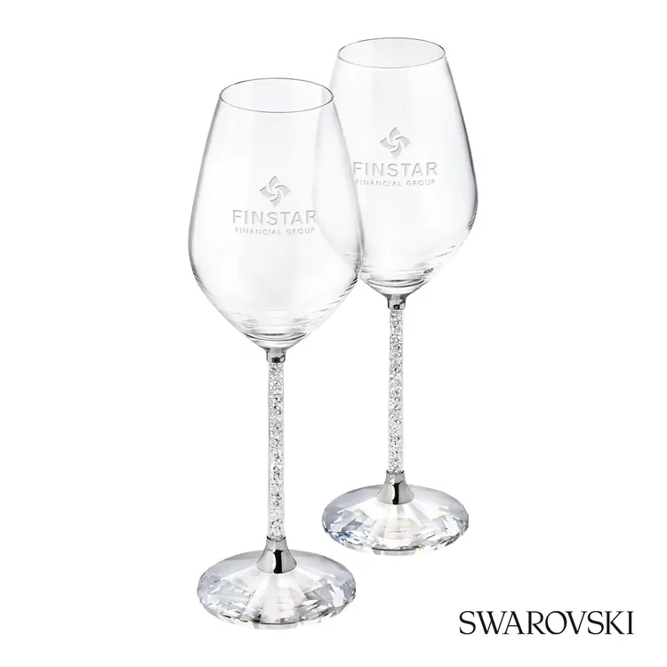 Swarovski Wine Glass Set of 2 - Deep Etch