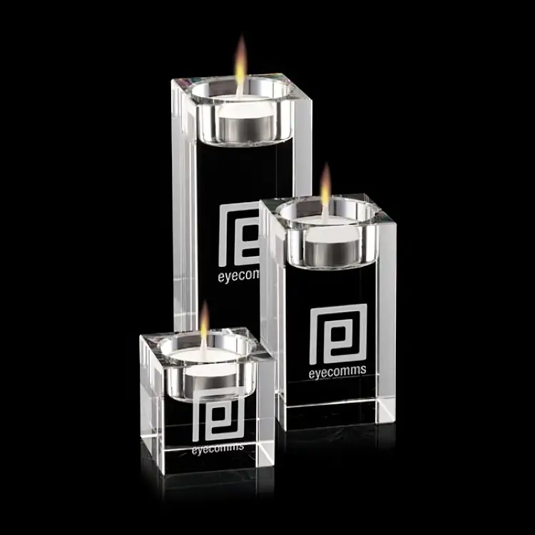 Perth Optical Crystal Candleholder Set of 3