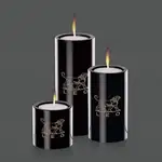 Ensemble de 3 bougeoirs Tissot en cristal optique noir