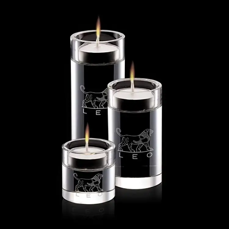 Tissot Optical Crystal Candleholder Set of 3