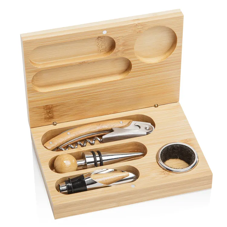 Bamboo 4-Piece Wine Accessory Set #2