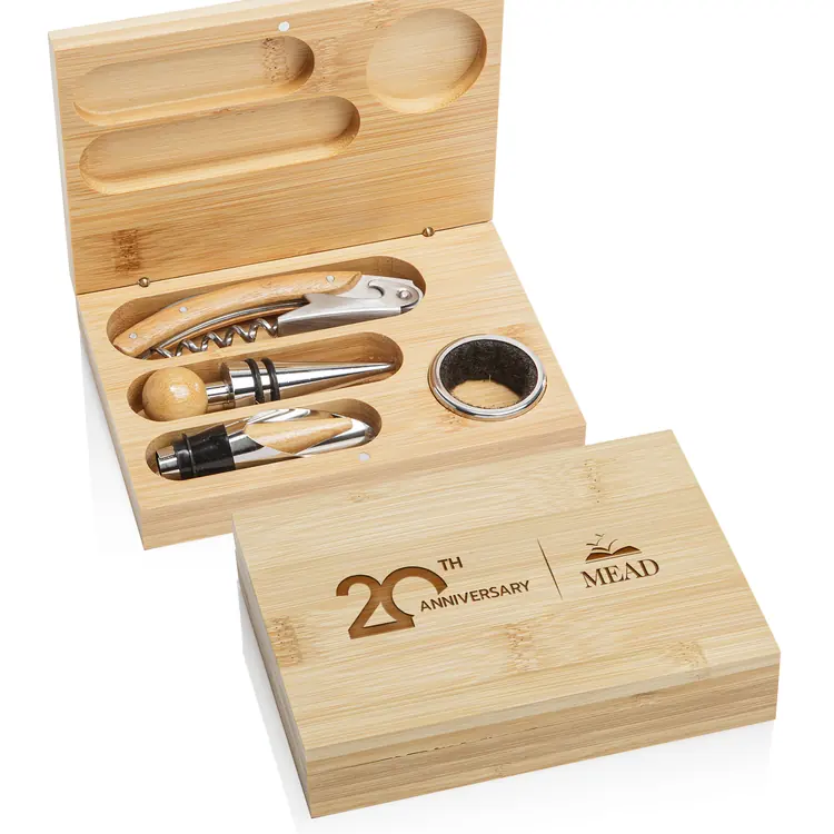 Bamboo 4-Piece Wine Accessory Set