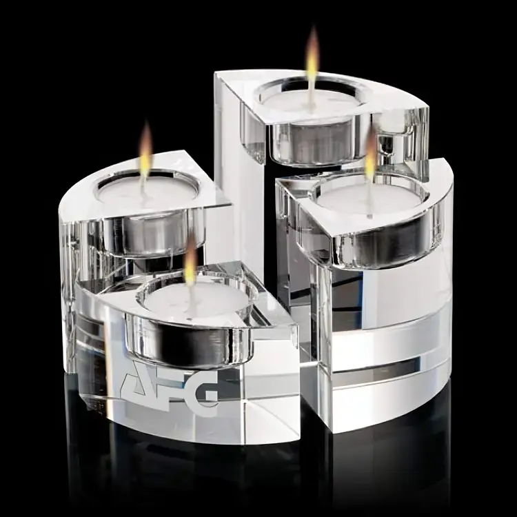 Saks Optical Crystal Candleholder Set of 4
