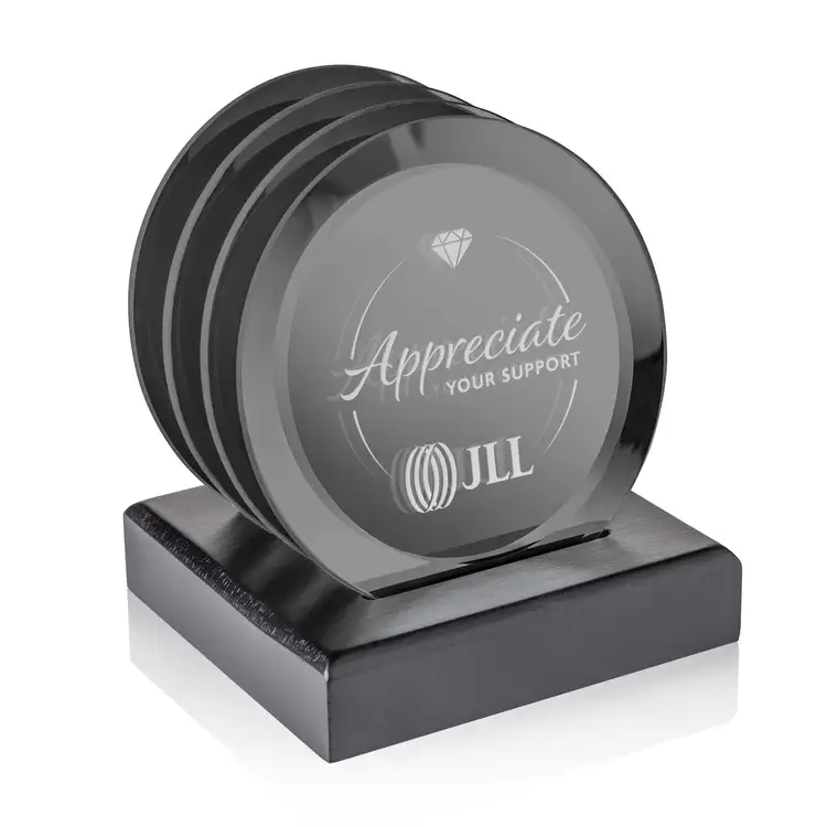 Ensemble de 4 sous-verres Aladdin sur support Noir #2