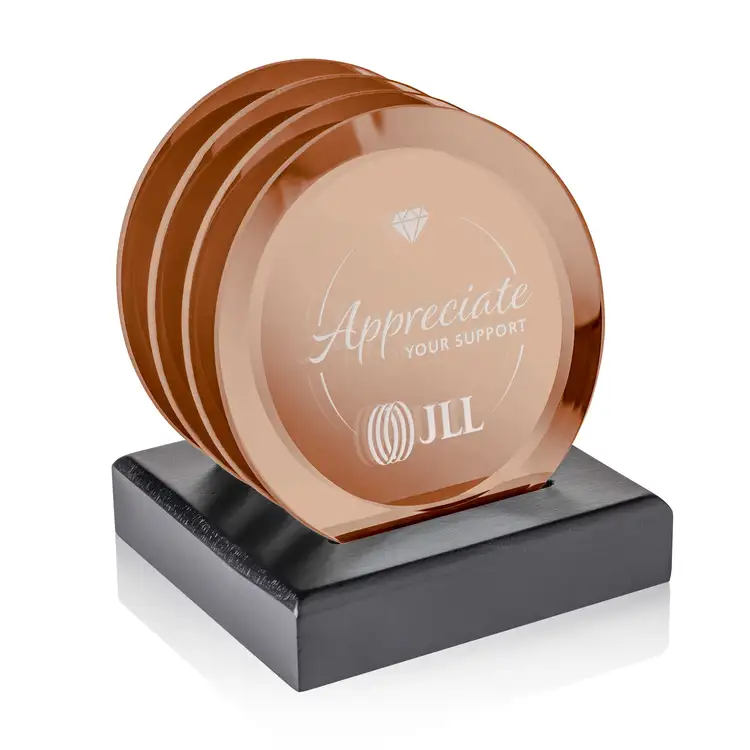 Ensemble de 4 sous-verres Aladdin sur support Noir #3