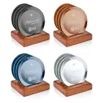 Ensemble de 4 sous-verres Aladdin sur support Noyer