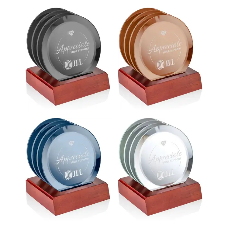 Ensemble de 4 sous-verres Aladdin sur support Palissandre