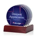 Barnaby Coasters - Set of 4 - Multicolor on Rosewood Base