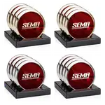 Danville Coasters - Set of 4 - Metal - Multicolor on Gloss Black Base