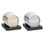Danville Coasters - Set of 4 - Metal on Gloss Black Base