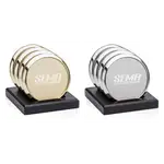 Danville Coasters - Set of 4 - Metal on Satin Black Base