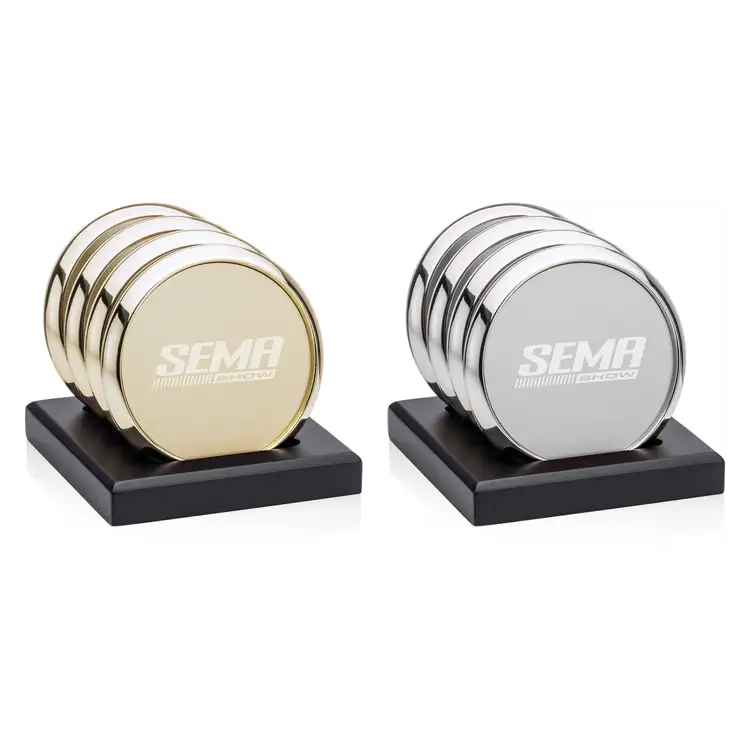 Danville Coasters - Set of 4 - Metal on Satin Black Base