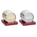 Danville Coasters - Set of 4 - Metal on Rosewood Base
