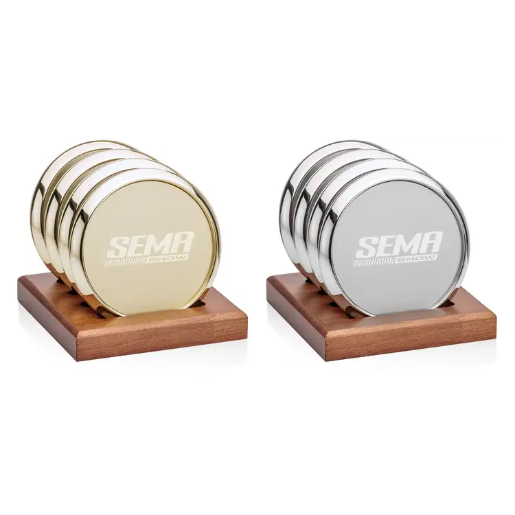 Danville Coasters - Set of 4 - Metal on Porterfield Base