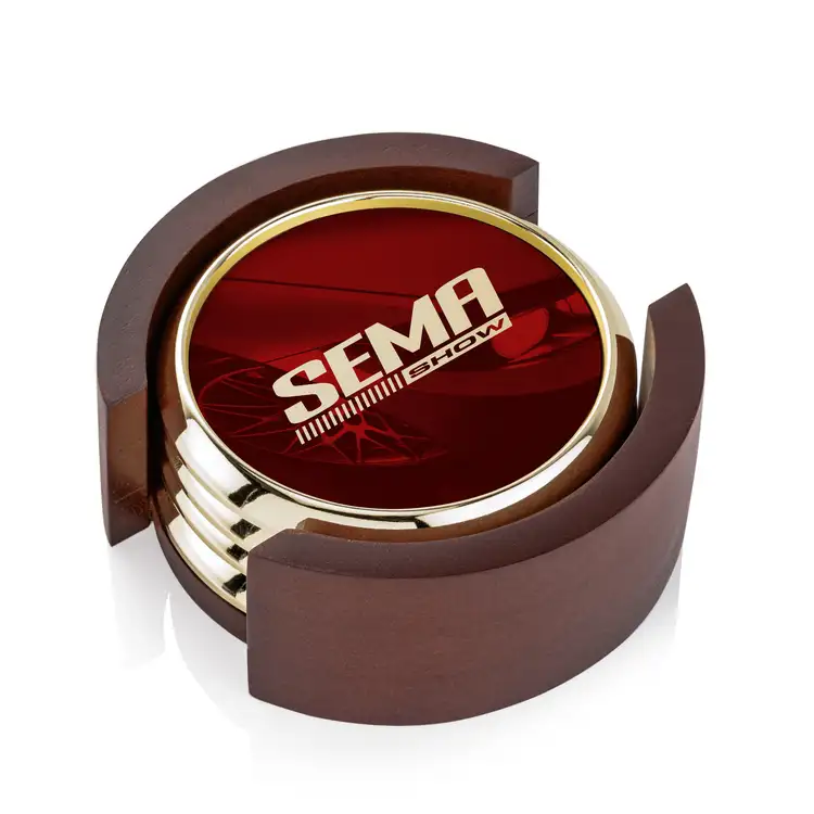 Ensemble de 4 sous-verres Danville multicolore sur support Colfax #2