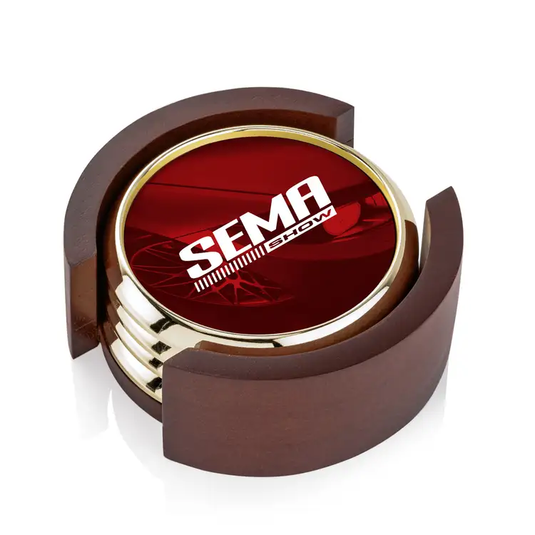 Ensemble de 4 sous-verres Danville multicolore sur support Colfax #3