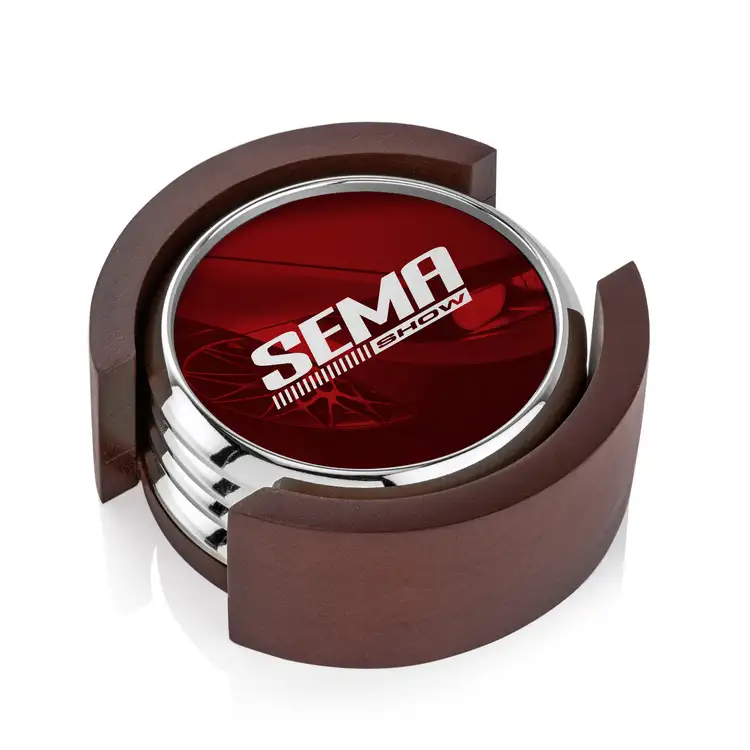 Ensemble de 4 sous-verres Danville multicolore sur support Colfax #4