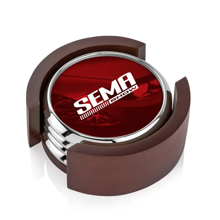 Ensemble de 4 sous-verres Danville multicolore sur support Colfax #5