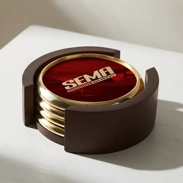 Ensemble de 4 sous-verres Danville multicolore sur support Colfax #6