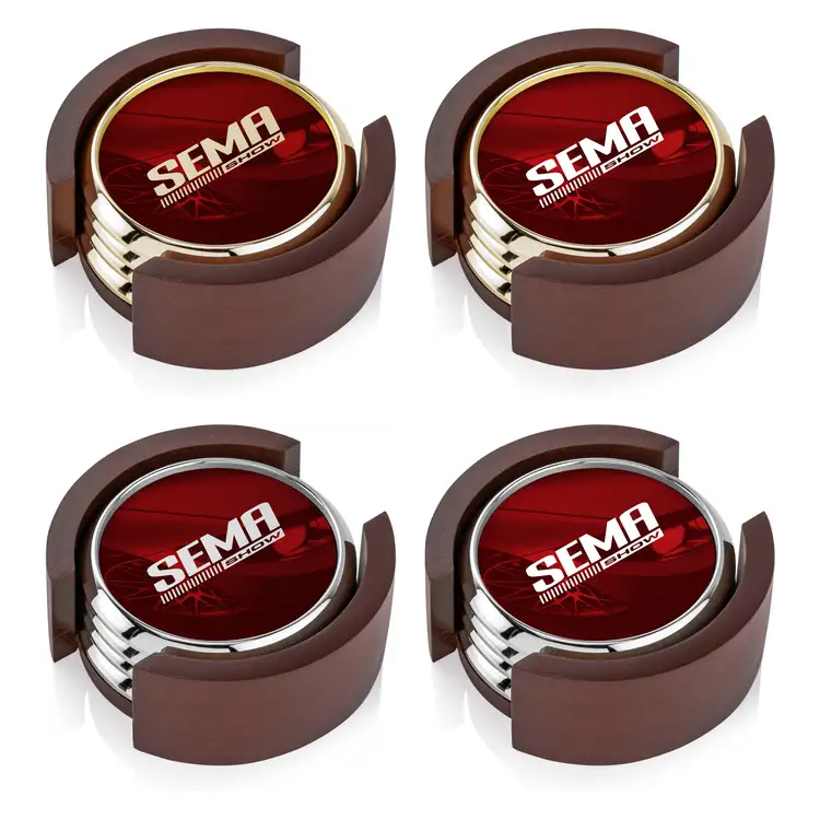 Ensemble de 4 sous-verres Danville multicolore sur support Colfax