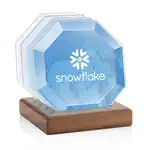 Ensemble de 4 sous-verres Meaford multicolore sur support Noyer