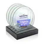 Ensemble de 4 sous-verres Midland multicolore sur support Noir