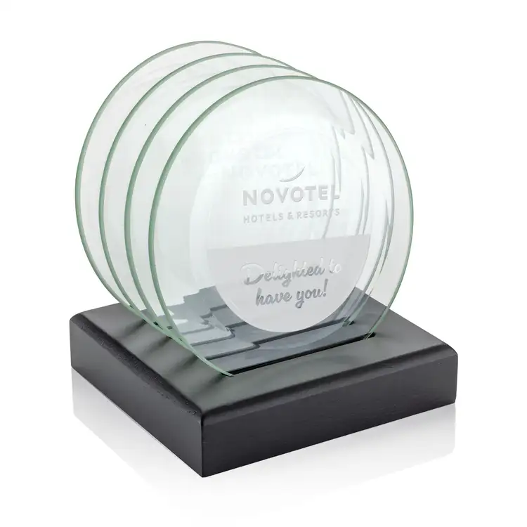 Ensemble de 4 sous-verres Midland sur support Noir