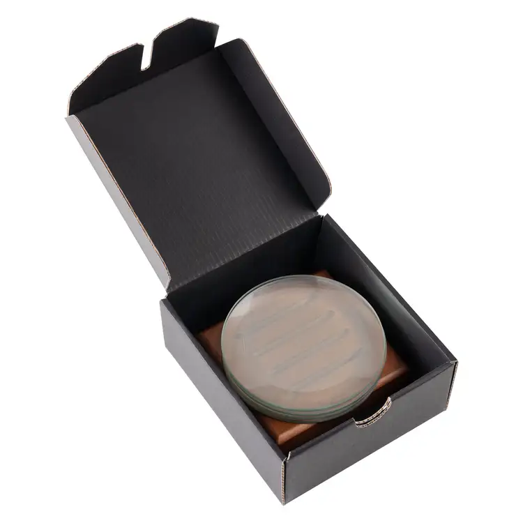 Ensemble de 4 sous-verres Midland sur support Noyer #2