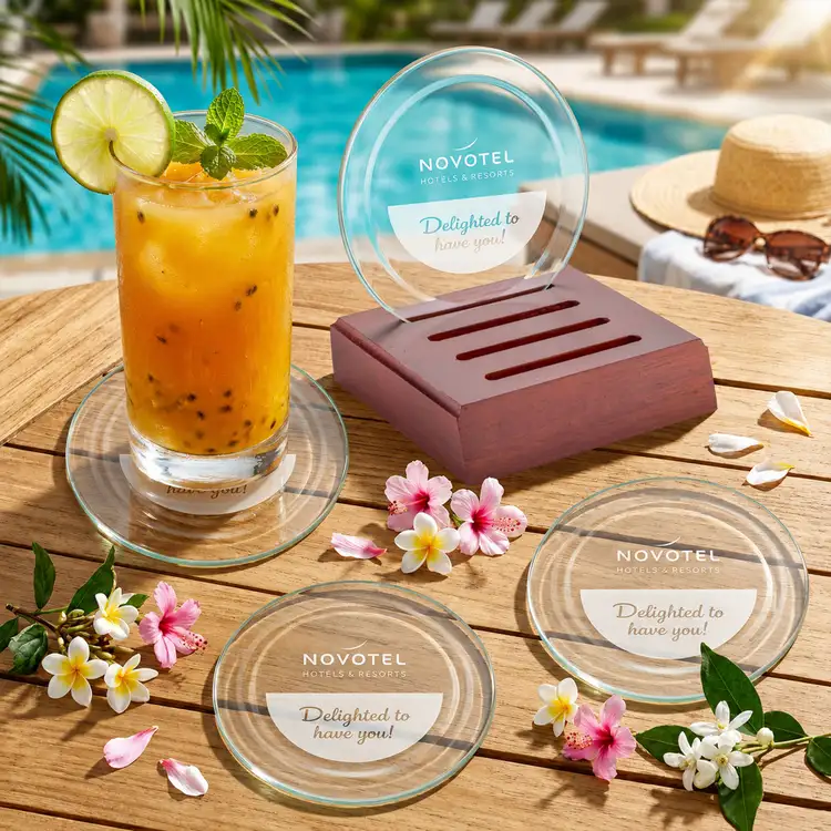 Midland Coasters - Set of 4 on Rosewood Base #3