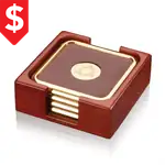 Ensemble de 4 sous-verres Pembry avec support - Gravure