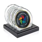 Ensemble de 4 sous-verres Porterfield multicolore sur support Noir