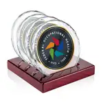 Ensemble de 4 sous-verres Porterfield multicolore sur support Palissandre au fini piano