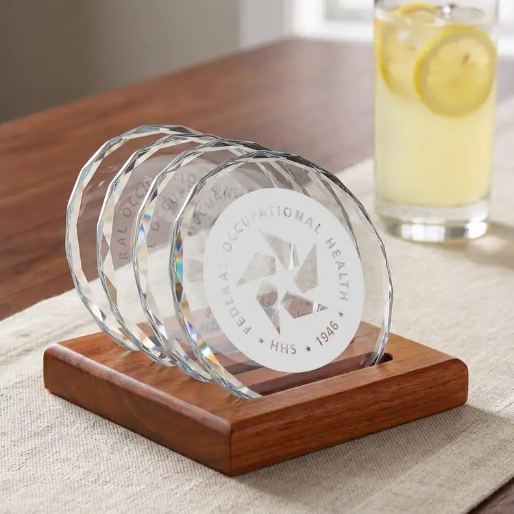 Porterfield Coasters - Set of 4 on Walnut Base #3