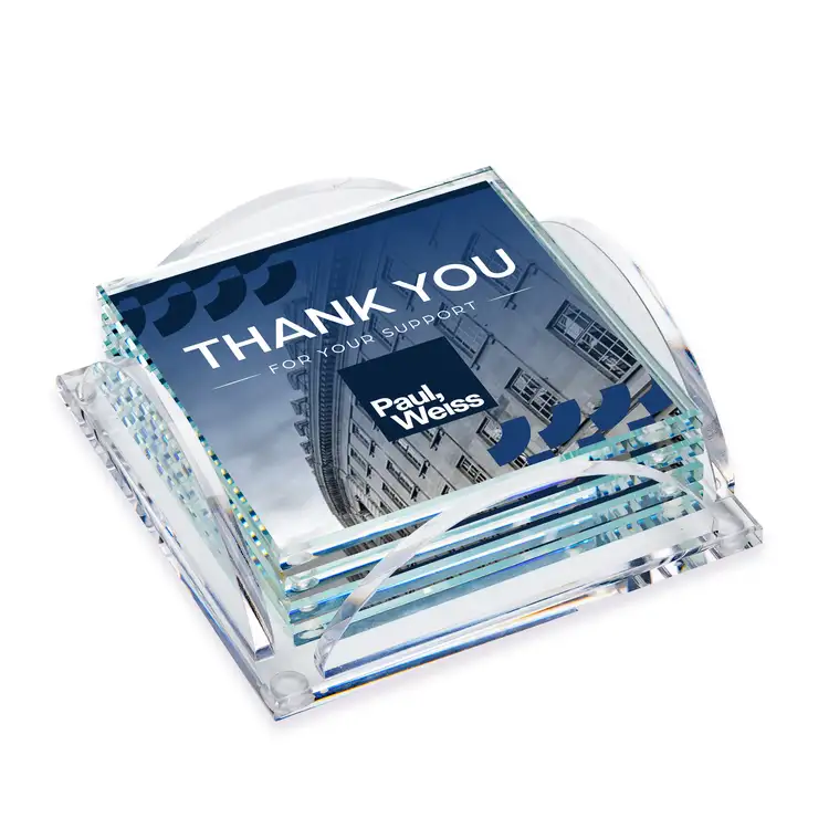 Rockford Coasters - Set of 4 - Starfire Crystal - Multicolor on Herning Clear Base